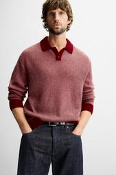 CONTRAST KNIT POLO SHIRT