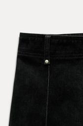 ZW COLLECTION WIDE-LEG HIGH-WAIST FLOCKED JEANS