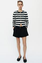 DARTED BERMUDA SHORTS WITH BELT