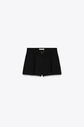 DARTED BERMUDA SHORTS WITH BELT