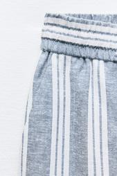 STRIPED LINEN BLEND TROUSERS