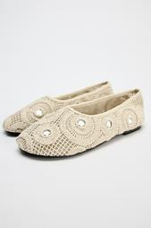 WOVEN MIRRORED BALLET FLATS