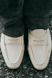 GATHERED LEATHER LOAFERS