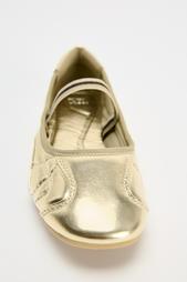 LAMINATED BALLET FLATS WITH ELASTIC DETAIL