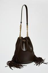 CYLINDRICAL BUCKET BAG WITH FRINGING