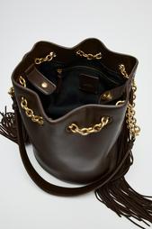 CYLINDRICAL BUCKET BAG WITH FRINGING