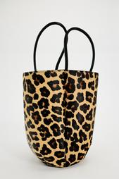 ANIMAL PRINT LEATHER MINI BUCKET BAG