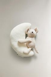 CHILDREN’S MOON AND MOUSE RATTLE SOFT TOY