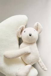 CHILDREN’S MOON AND MOUSE RATTLE SOFT TOY